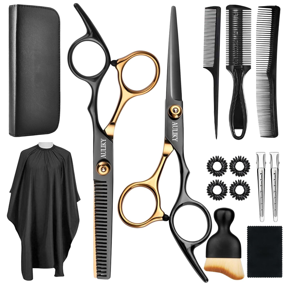 AULikY hair cutting scissors kit featuring professional blades for precise at-home trimming