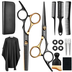 AULikY hair cutting scissors kit featuring professional blades for precise at-home trimming
