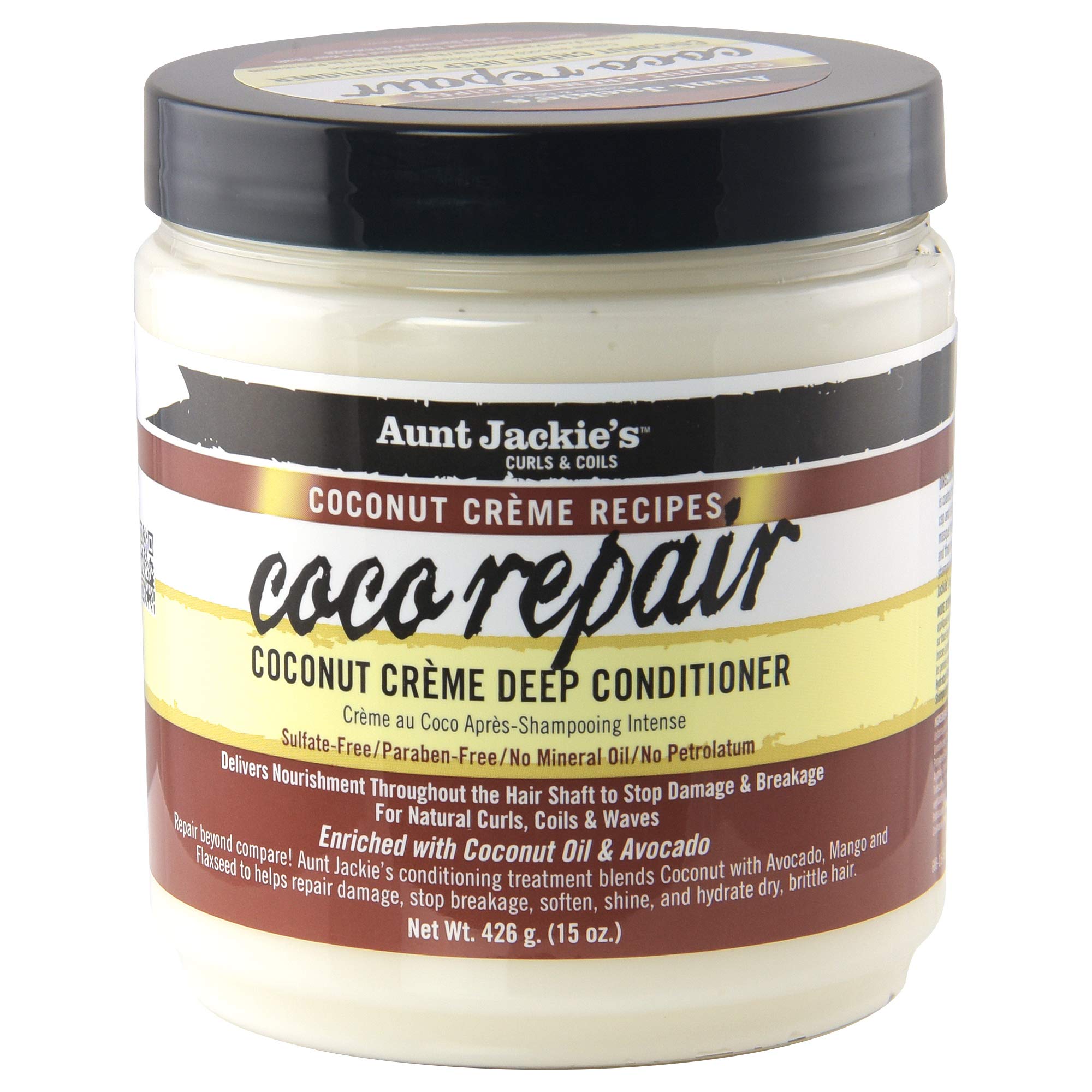 Aunt Jackies Coco Repair deep conditioner bottle pour nourishes curls