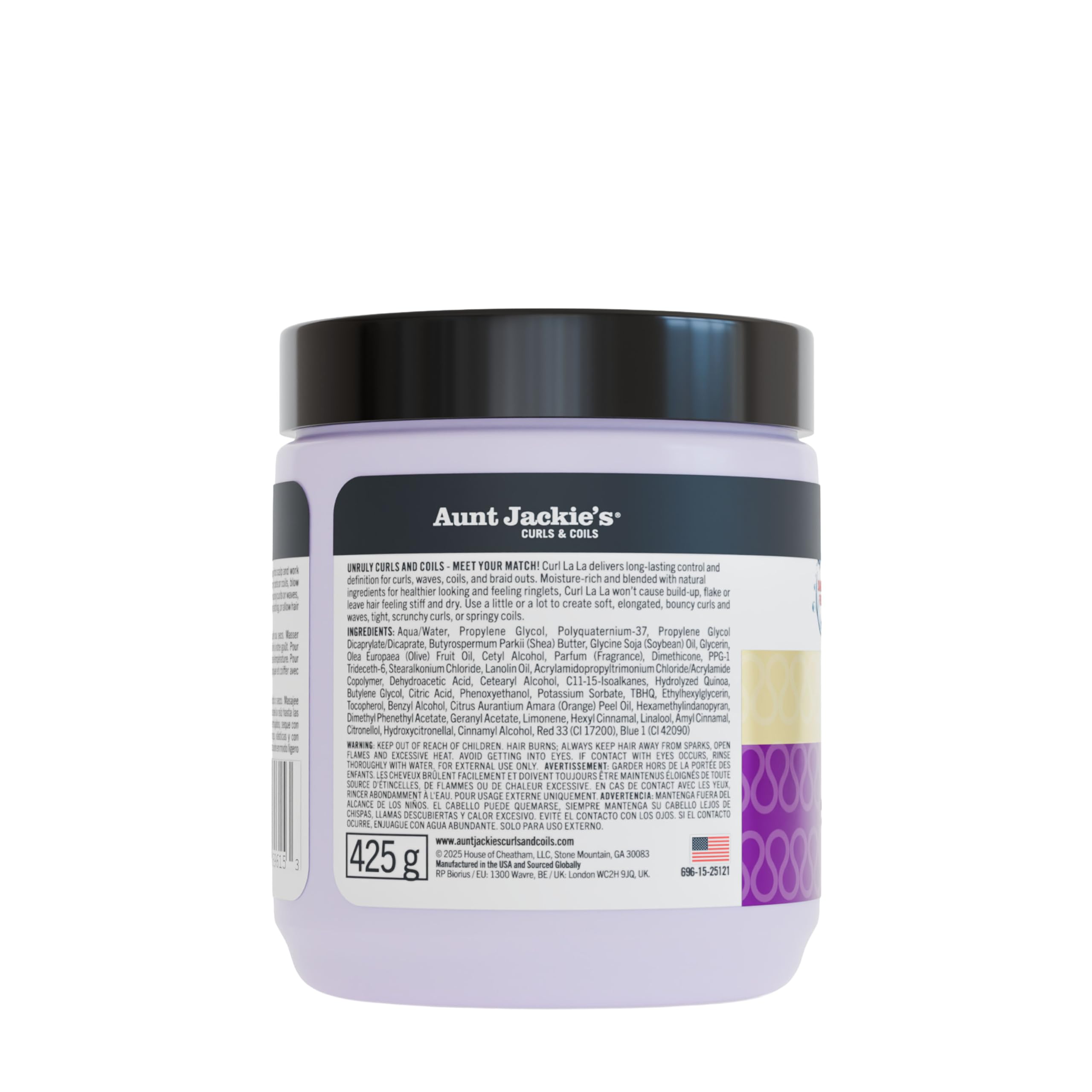 Aunt Jackie's Curl La La helps control frizz throughout the day.