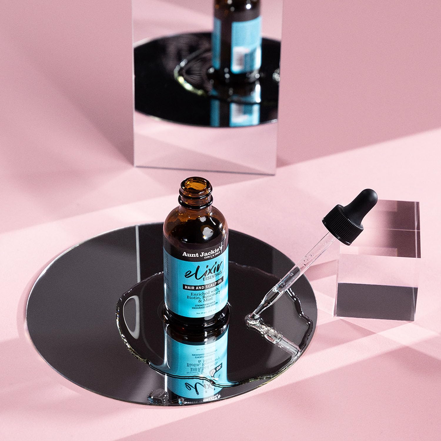 Aunt Jackie's Elixir Essentials nourished hair strands for thickness and shine