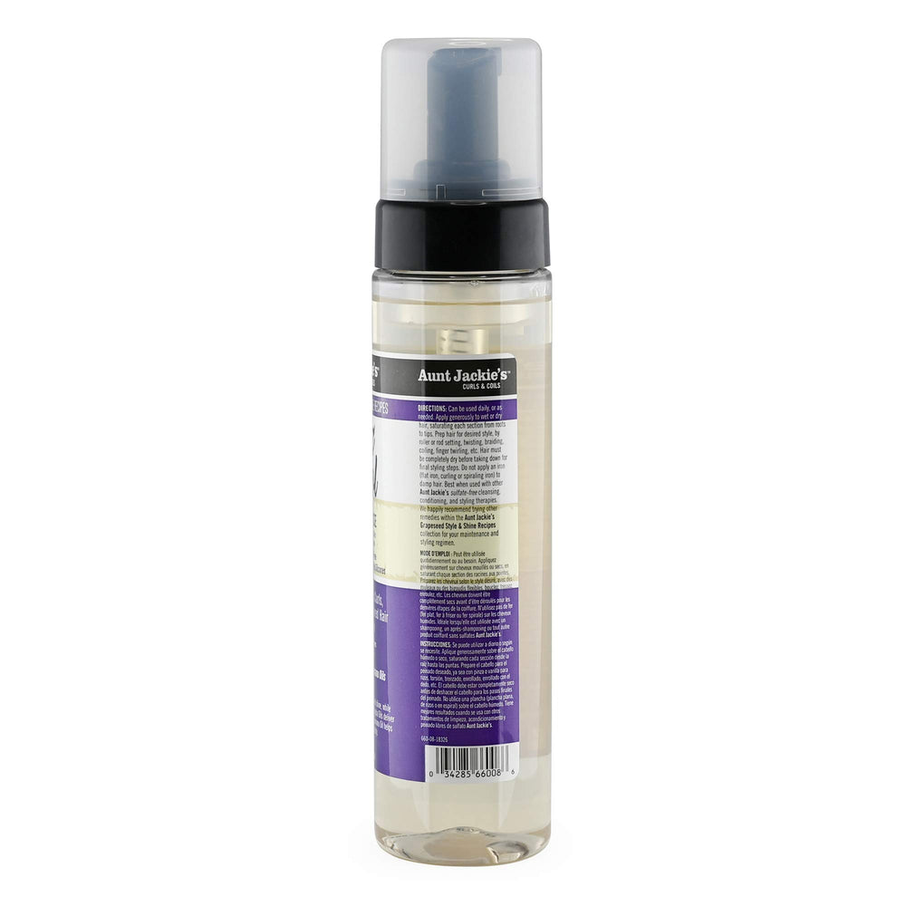 Aunt Jackie's Frizz Patrol Mousse aplicación, control del encrespamiento sin recargar el cabello.