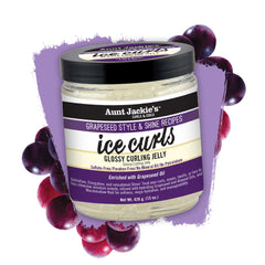 Aunt Jackie's Ice Curls bottle being squeezed to apply product on damp hair