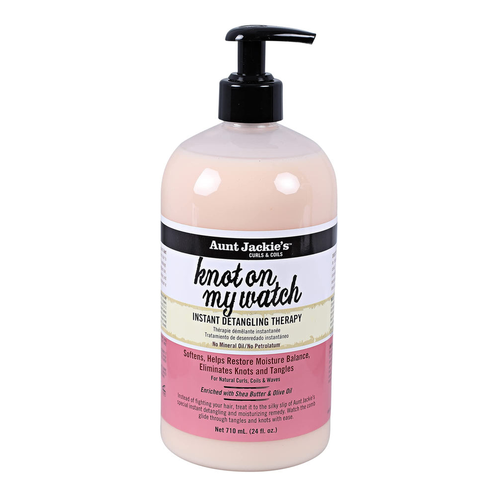 Aunt Jackie's Knot On My Watch, bomba de 24 oz, desenreda rizos naturales con suavidad.