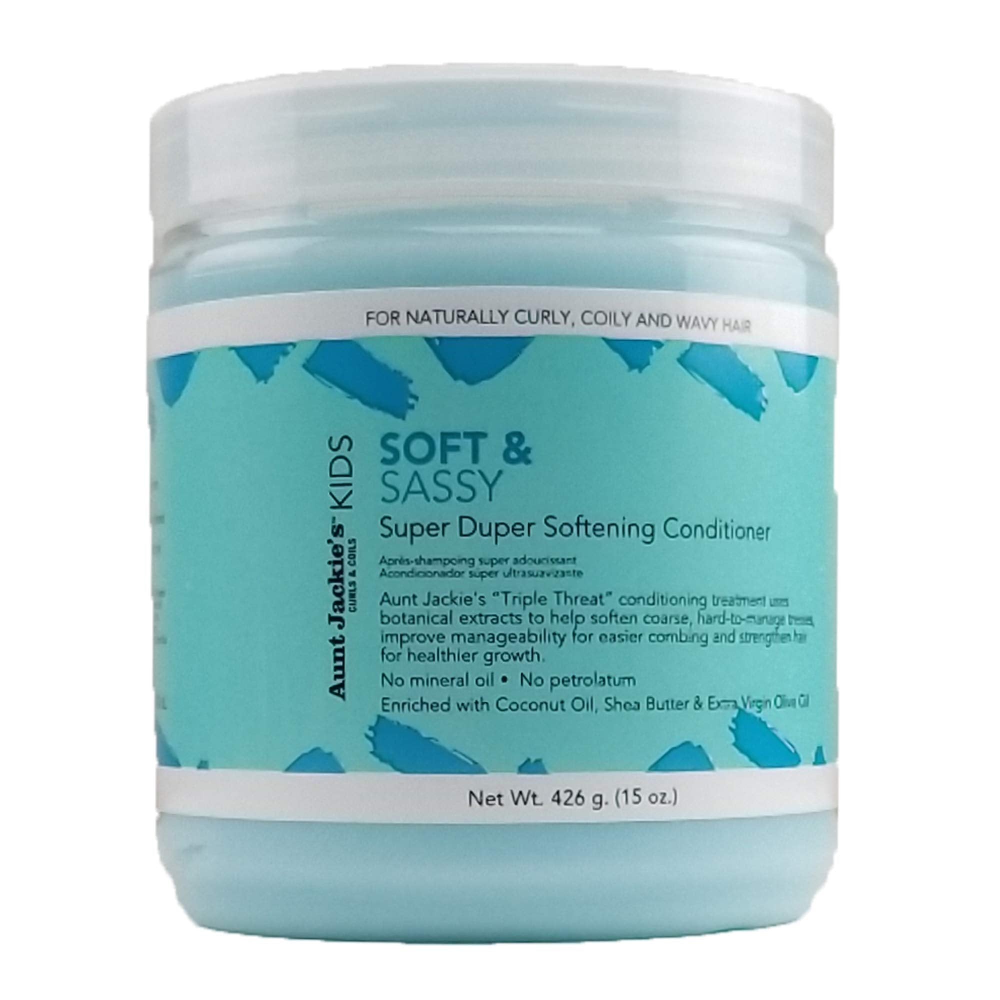Aunt Jackie's: botella de acondicionador suave para cabello manejable.