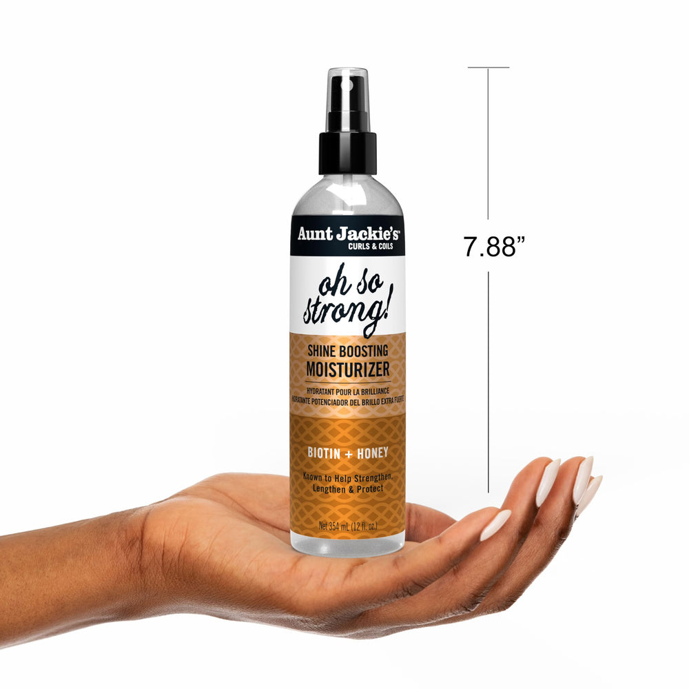 Aunt Jackie's Oh So Strong soft hair closeup shows hydrated texture