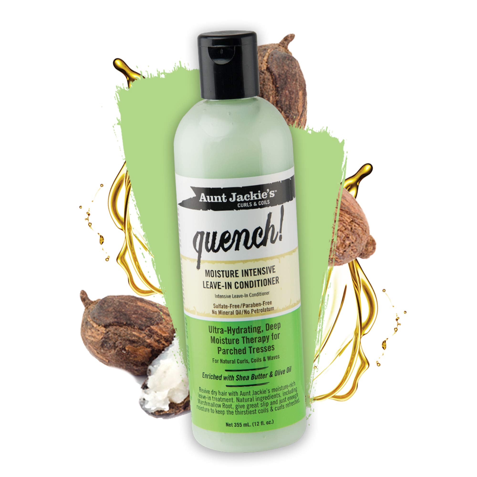 Aunt Jackie's Quench con aceite de oliva extra virgen aporta nutricion suave.