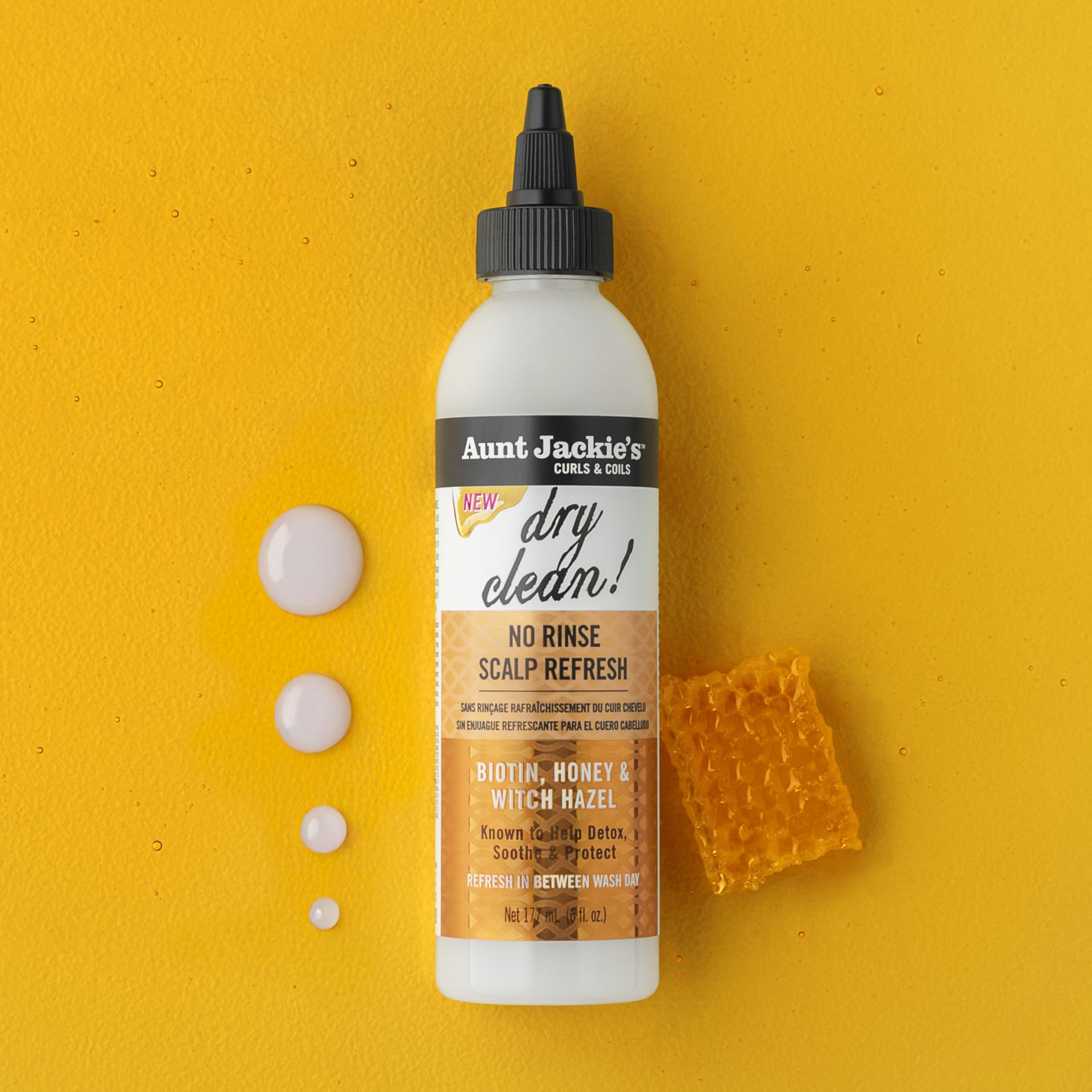 Aunt Jackie's Scalposine detox supports a clean, balanced scalp for comfortable everyday wear.