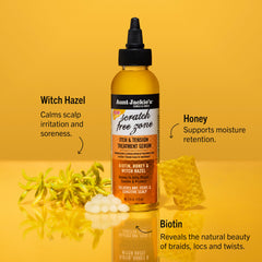 Aunt Jackie's Scratch Free Zone Serum applied to scalp.