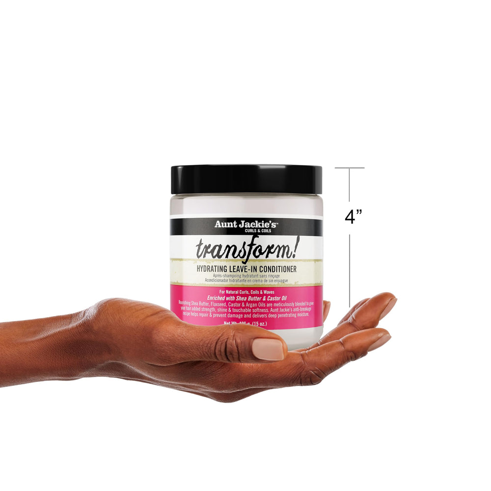 Aunt Jackie's Transform, envase de 15 oz para uso diario.