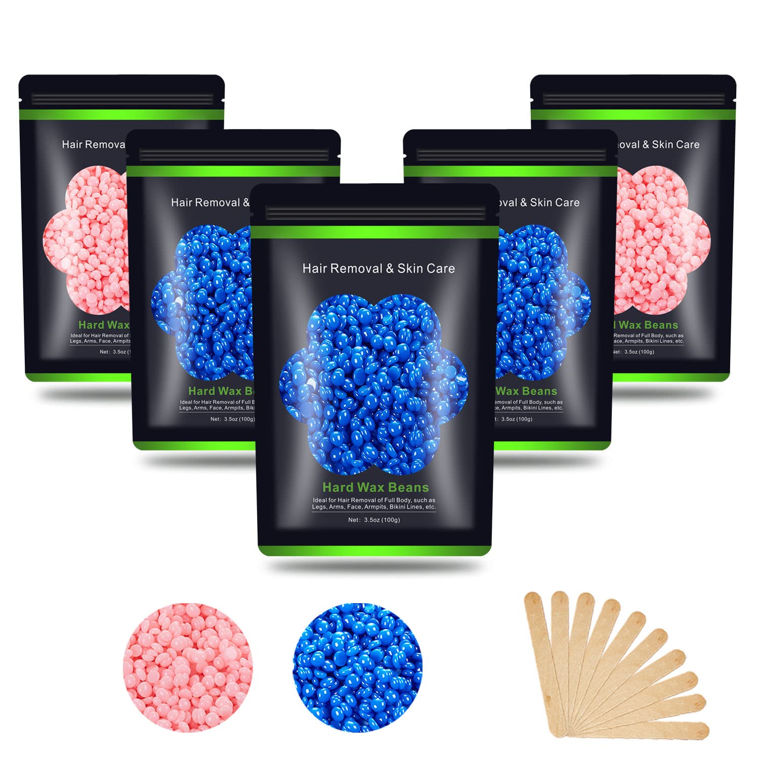 Auperwel hard wax beads for Brazilian area provide strong grip for smooth results.