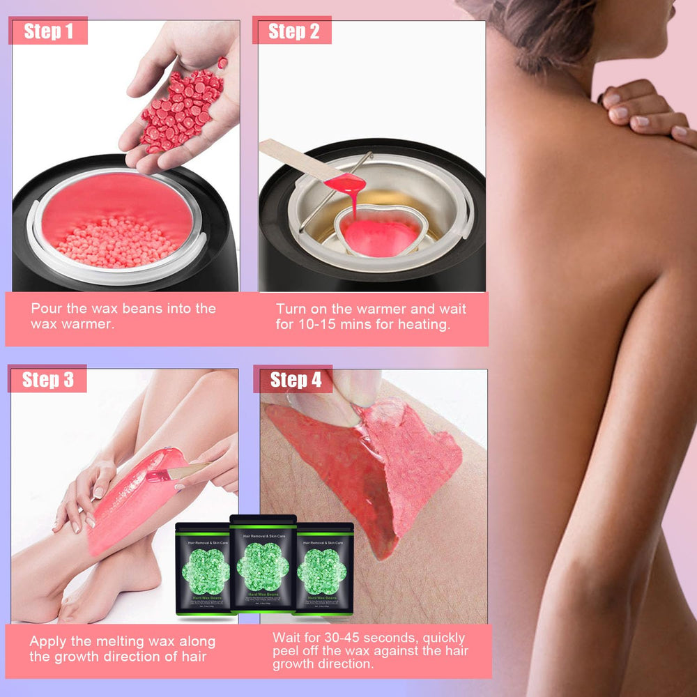 Auperwel wax beads for face-wax close-up for precise gentle facial hair removal.