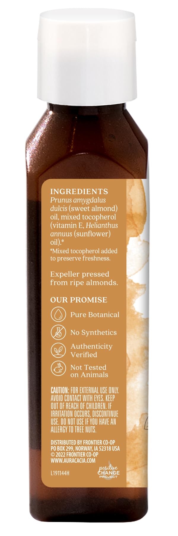 Aura Cacia Aceite de almendra dulce para cuidado facial diario.