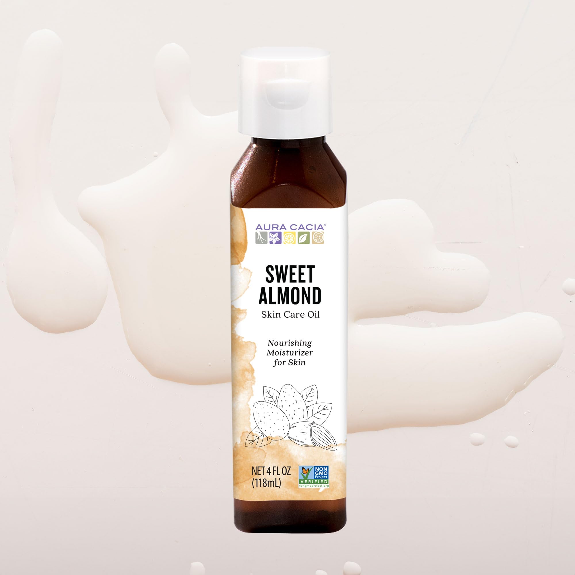 Aura Cacia Aceite de almendra dulce para puntas secas del cabello.