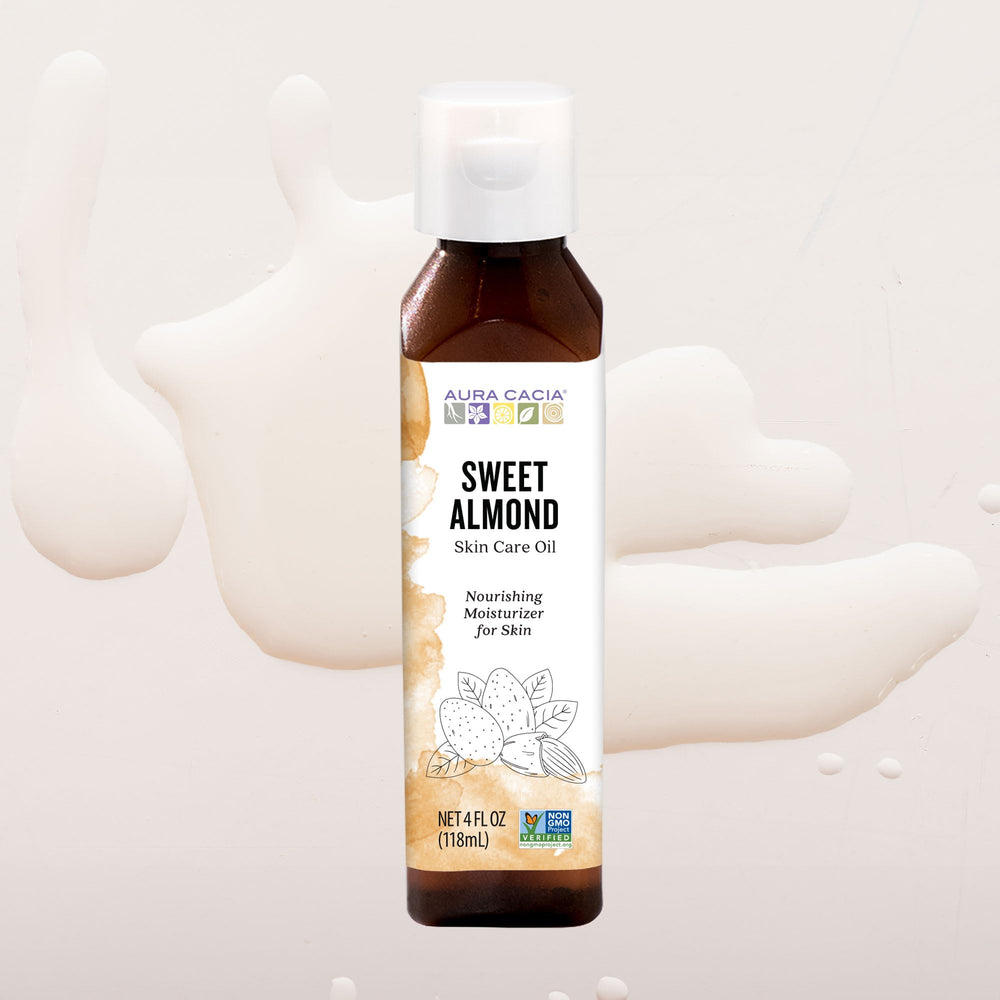 Aura Cacia Aceite de almendra dulce para puntas secas del cabello.