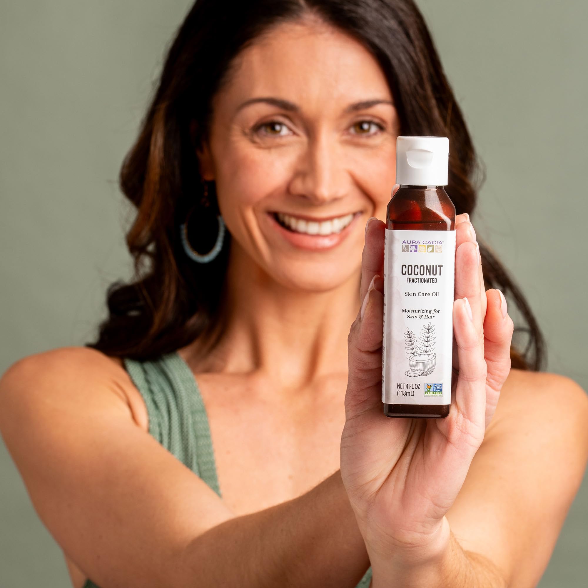 Aura Cacia aceite-coco-fraccionado envase 118ml práctico