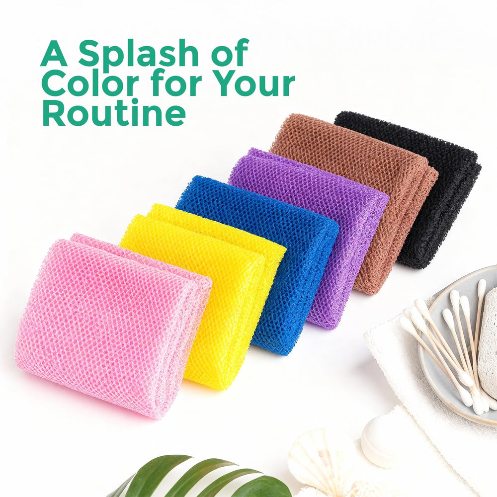 AURAE African Net Sponge navy color for easy bathroom organization.