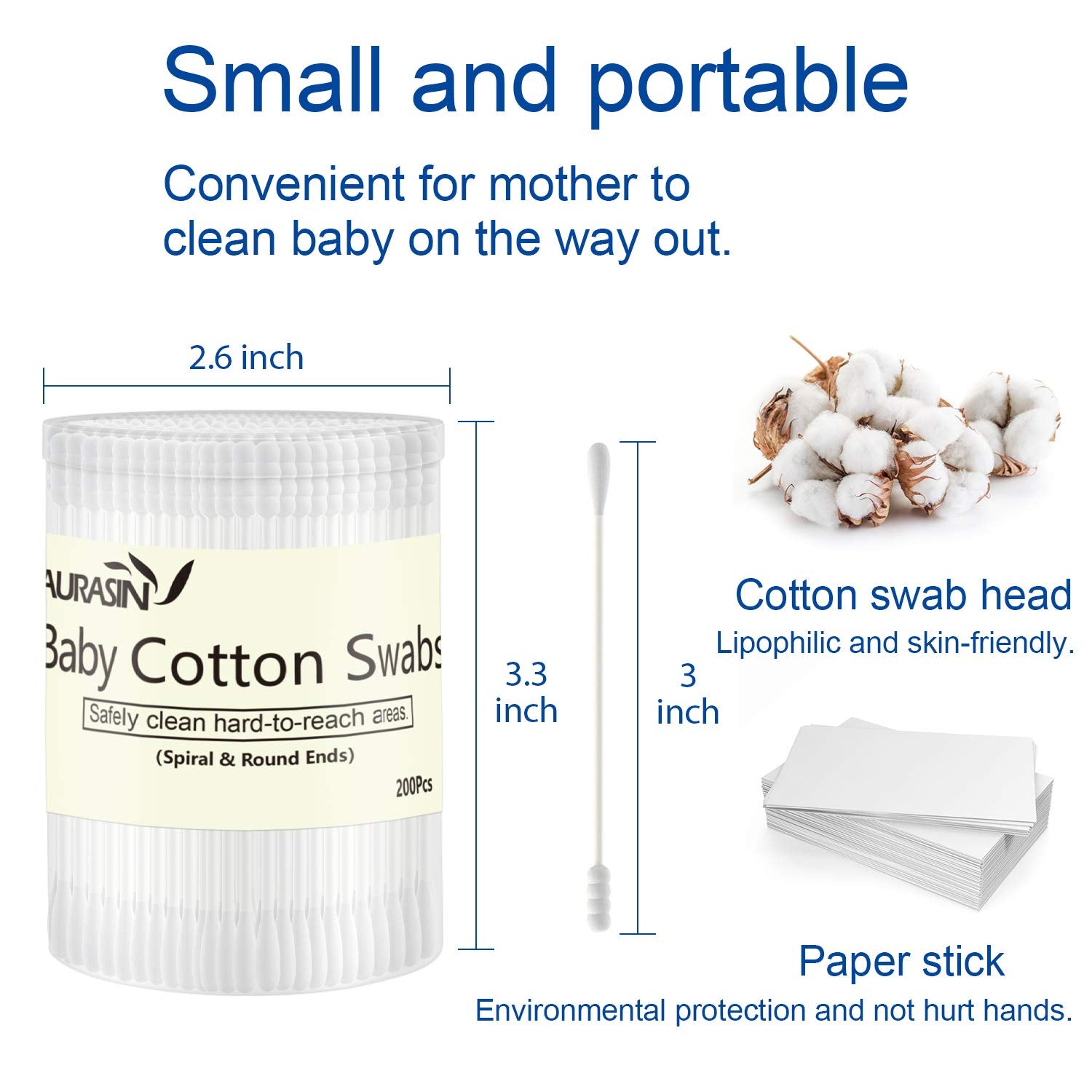 AURASIN nose and ear cleaning swabs for precise care