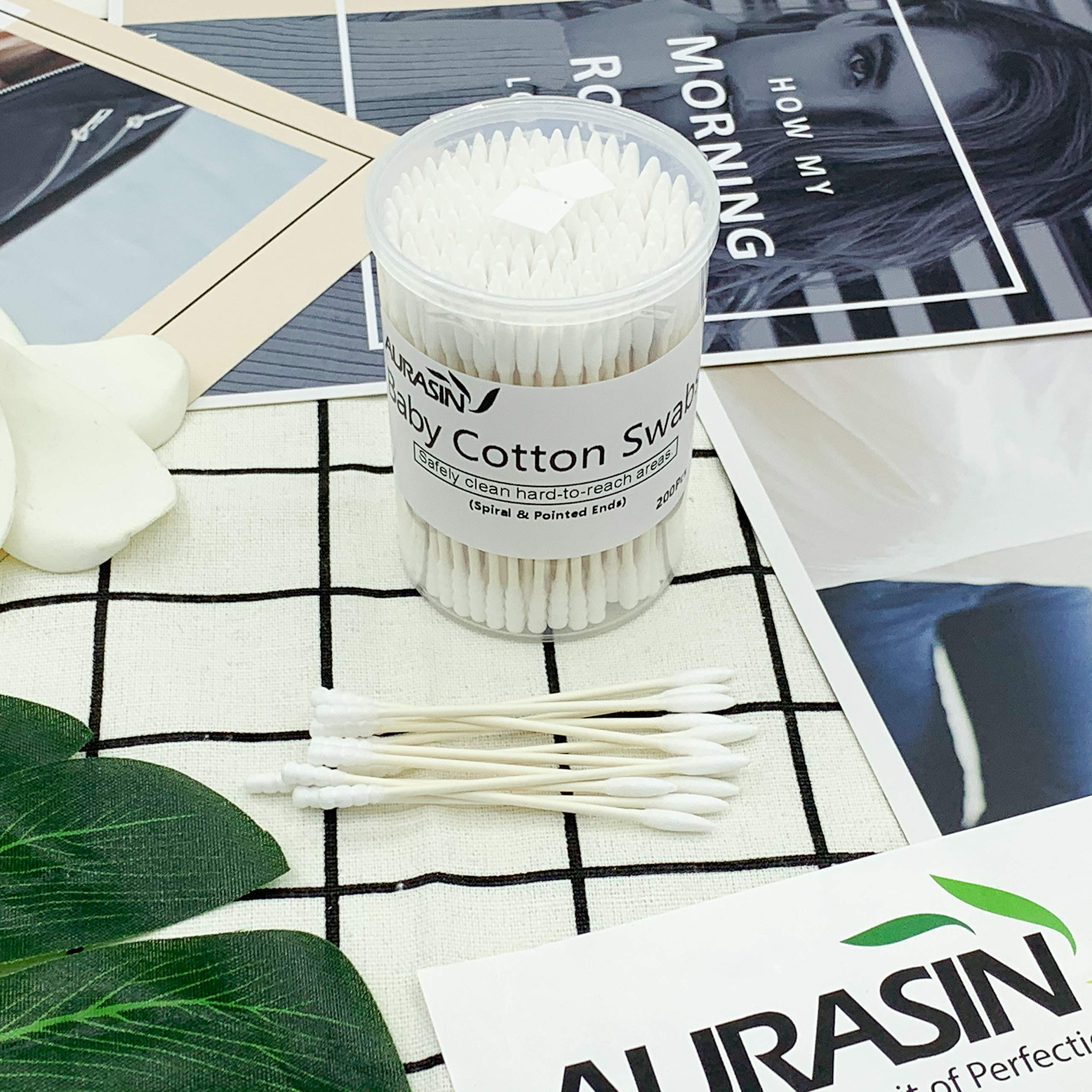 AURASIN soft cotton tips offer comfortable touch for babies and delicate tasks.