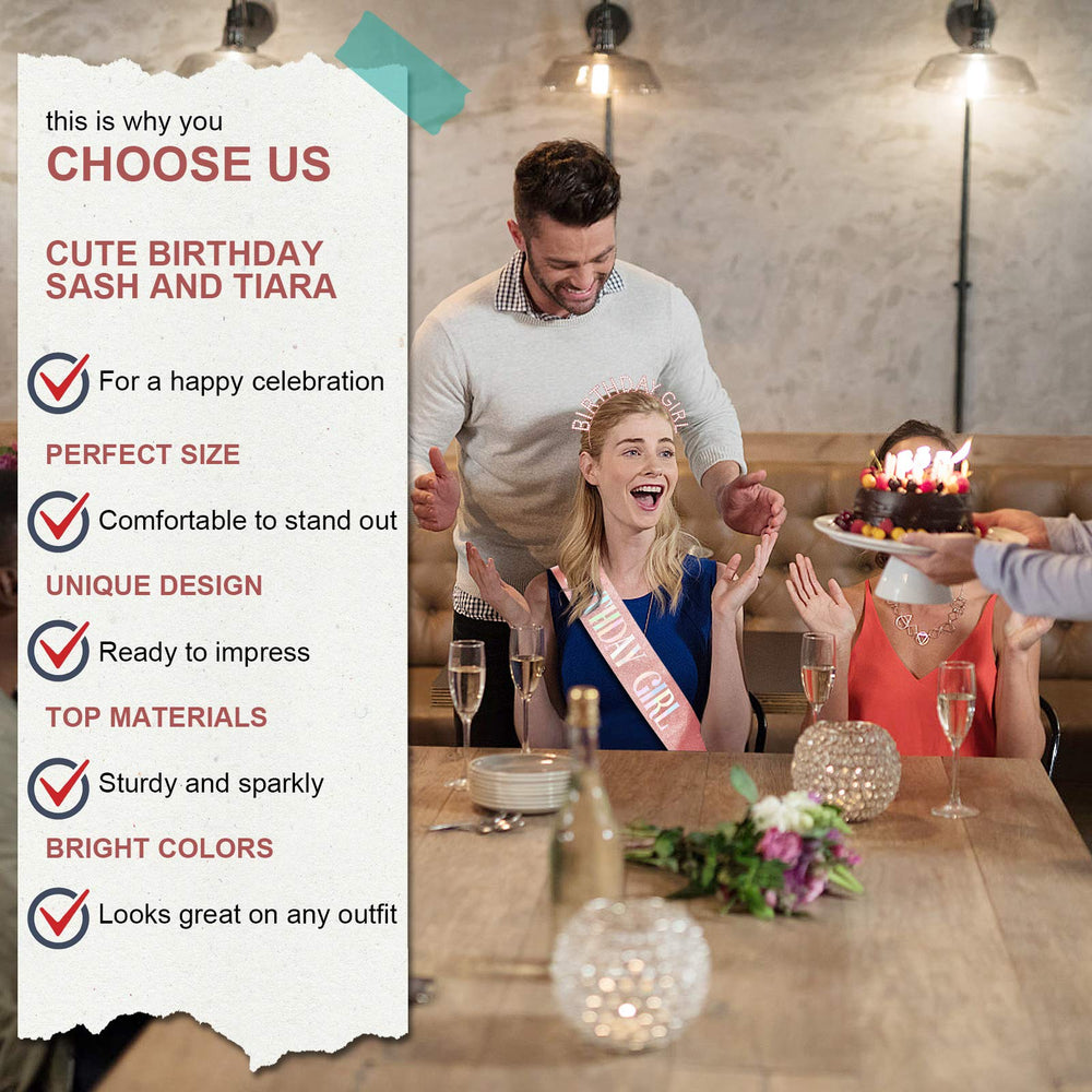 Aurmigle party setup featuring crown and sash for photogenic moments