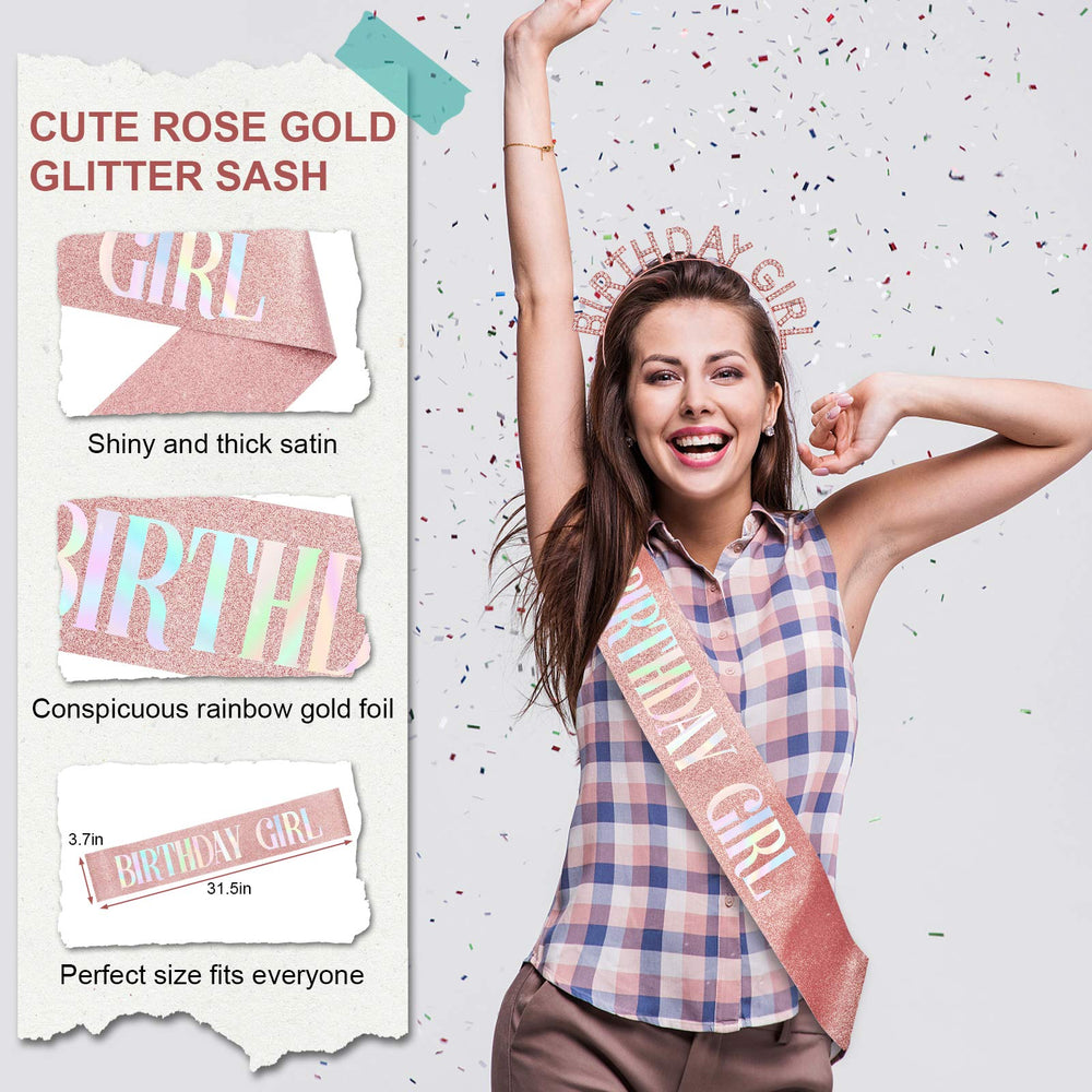 Aurmigle sash and crown styling on model for party look