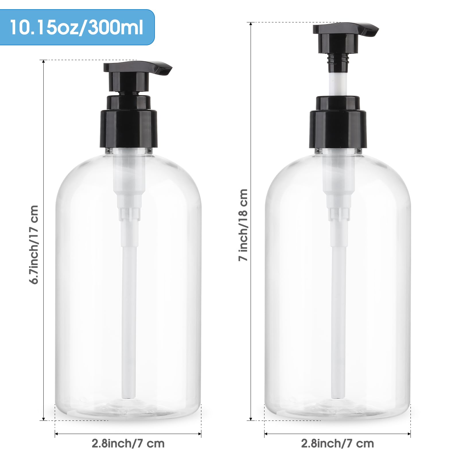 Aurnoet clear pump bottle closeup showing BPA-free PET durability