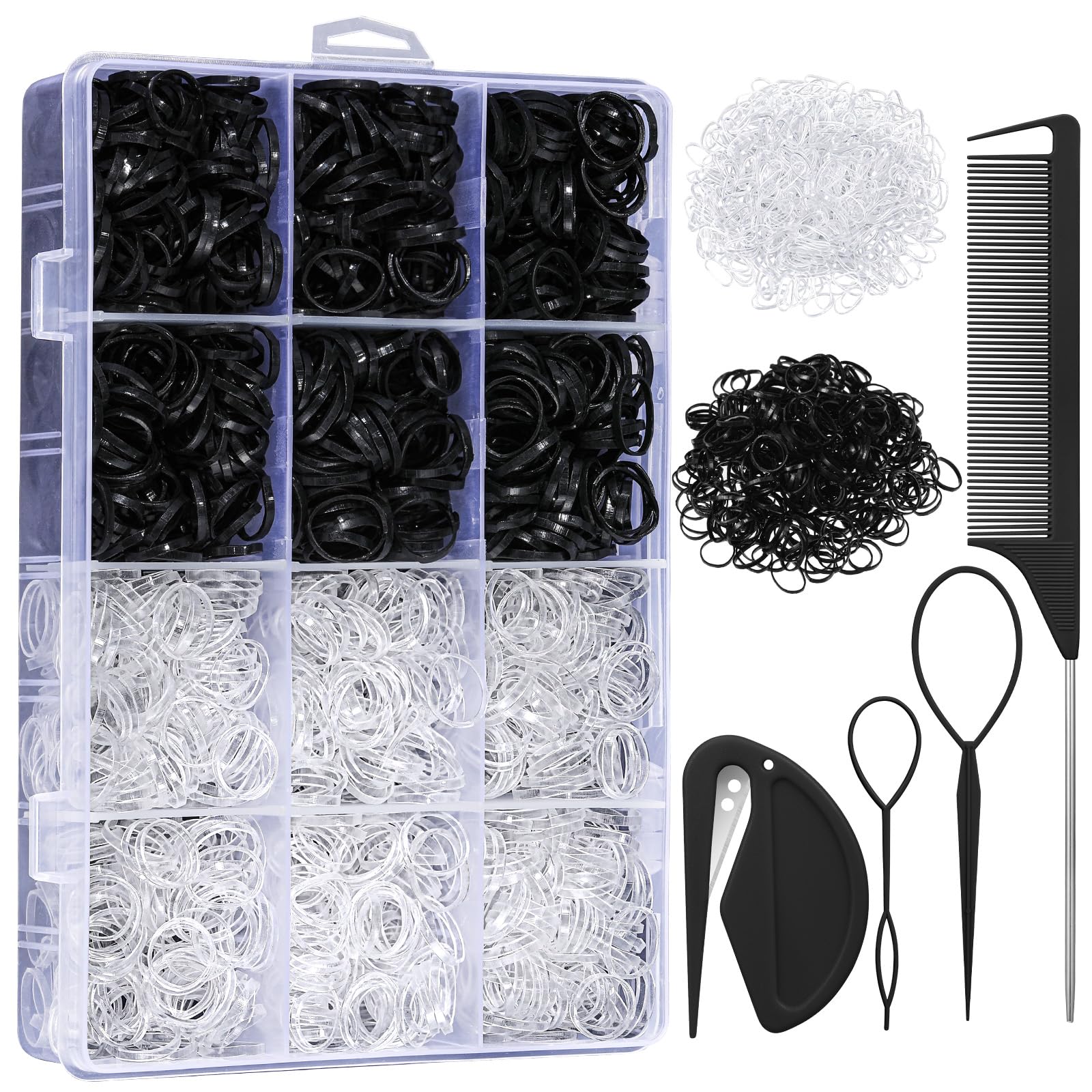auroray bandas cabello 2200p, caja organizadora para ordenar gomas