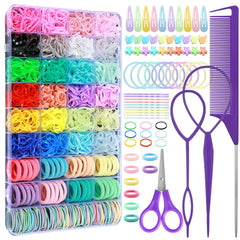 Auroray bandas elásticas 24 colores con organizador, para peinados variados y prácticos.