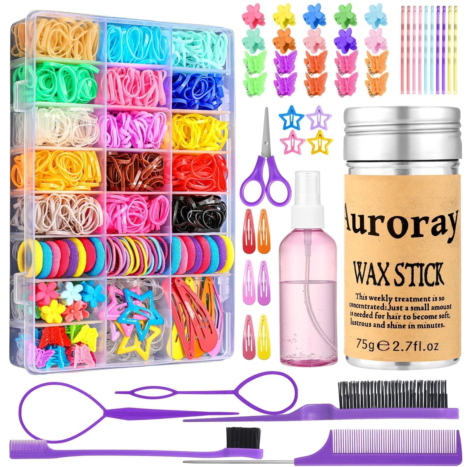 Auroray cepillo de cerdas para volumen suave y acabado esponjoso.
