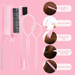 Auroray combing brush and double ended side brush for detangling