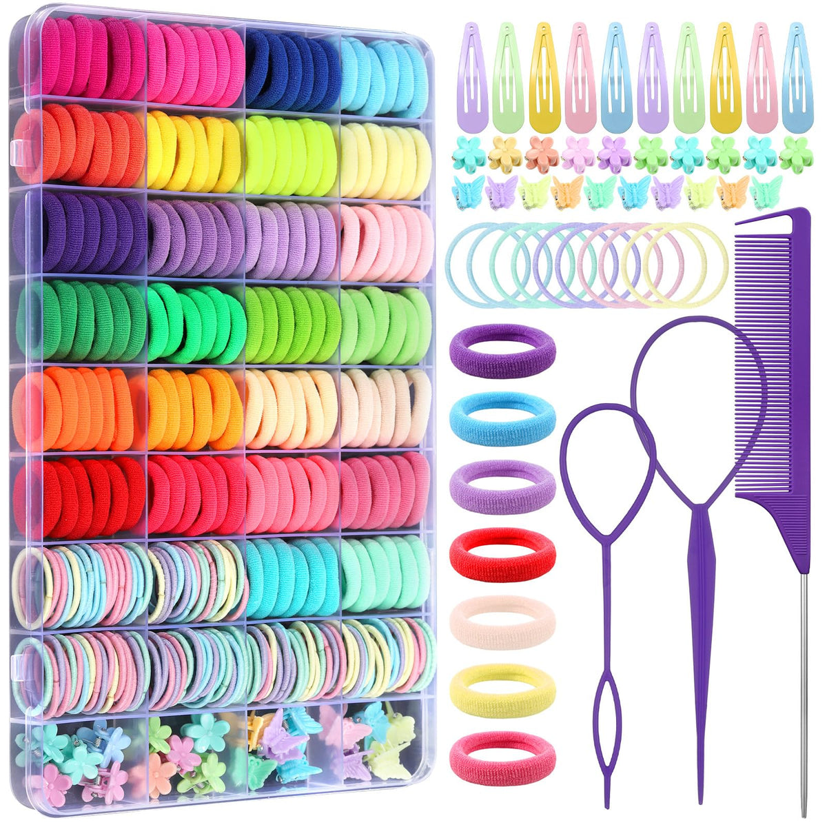 Auroray elásticos de pelo de algodón para niñas, versátiles para peinados diarios.
