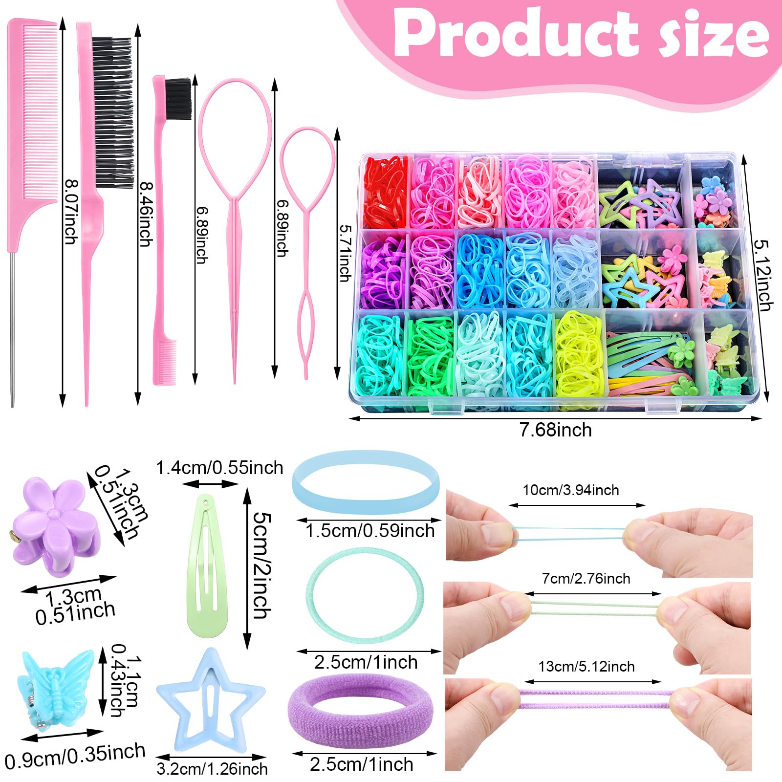Auroray gomas algodón suaves para cabello de niñas y bebés.