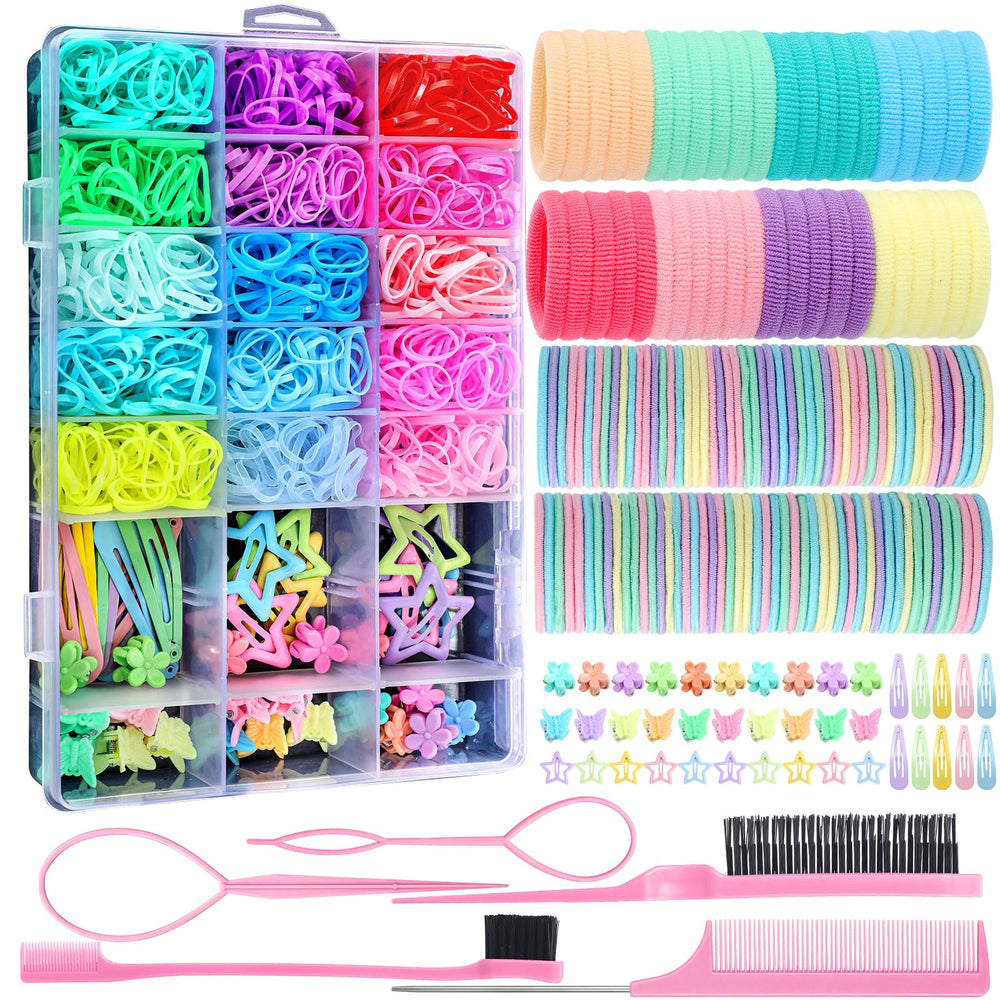 Auroray gomas elasticas 15 colores, ideales para peinados variados.