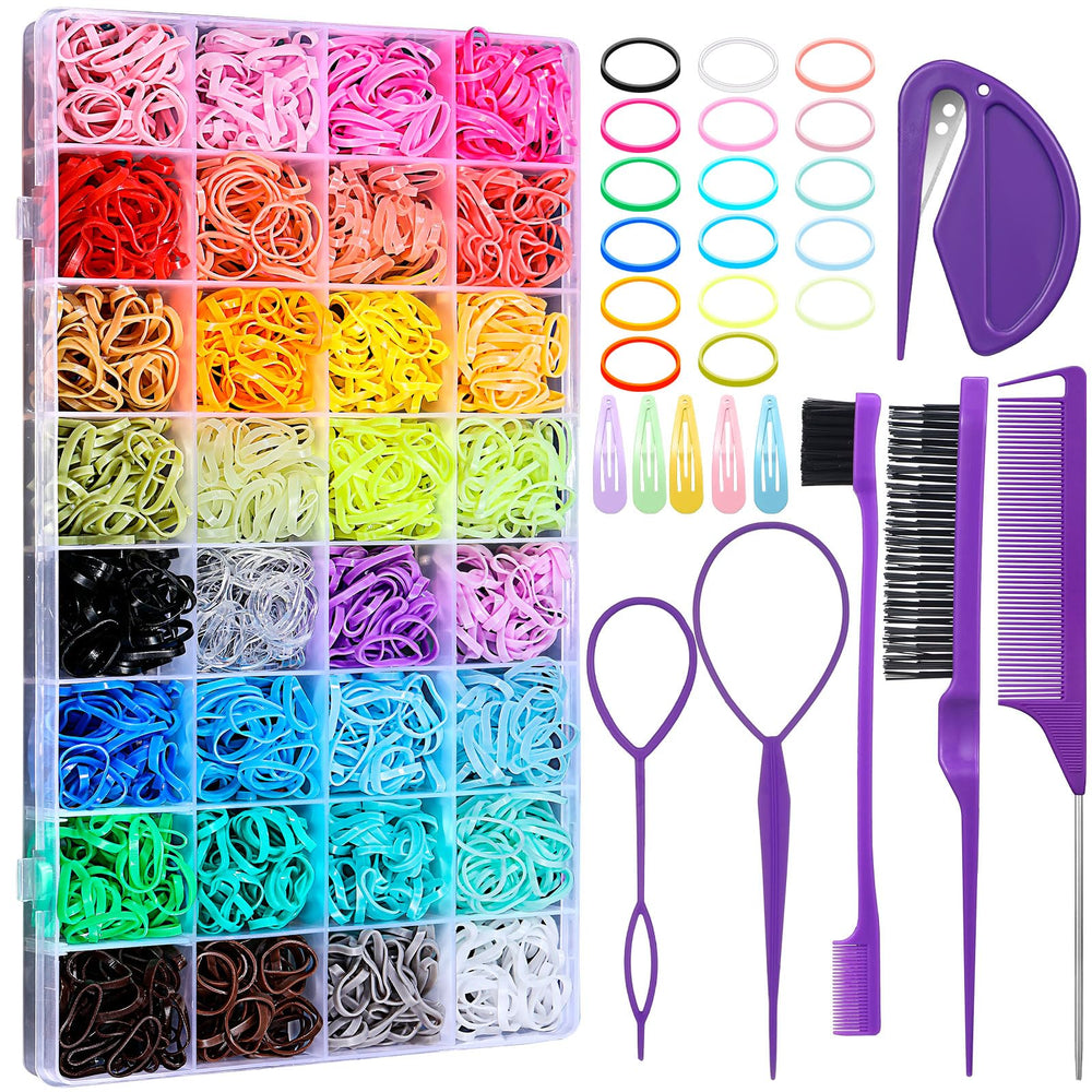 Gomas elasticas Auroray 32 colores para peinados versátiles y duraderos