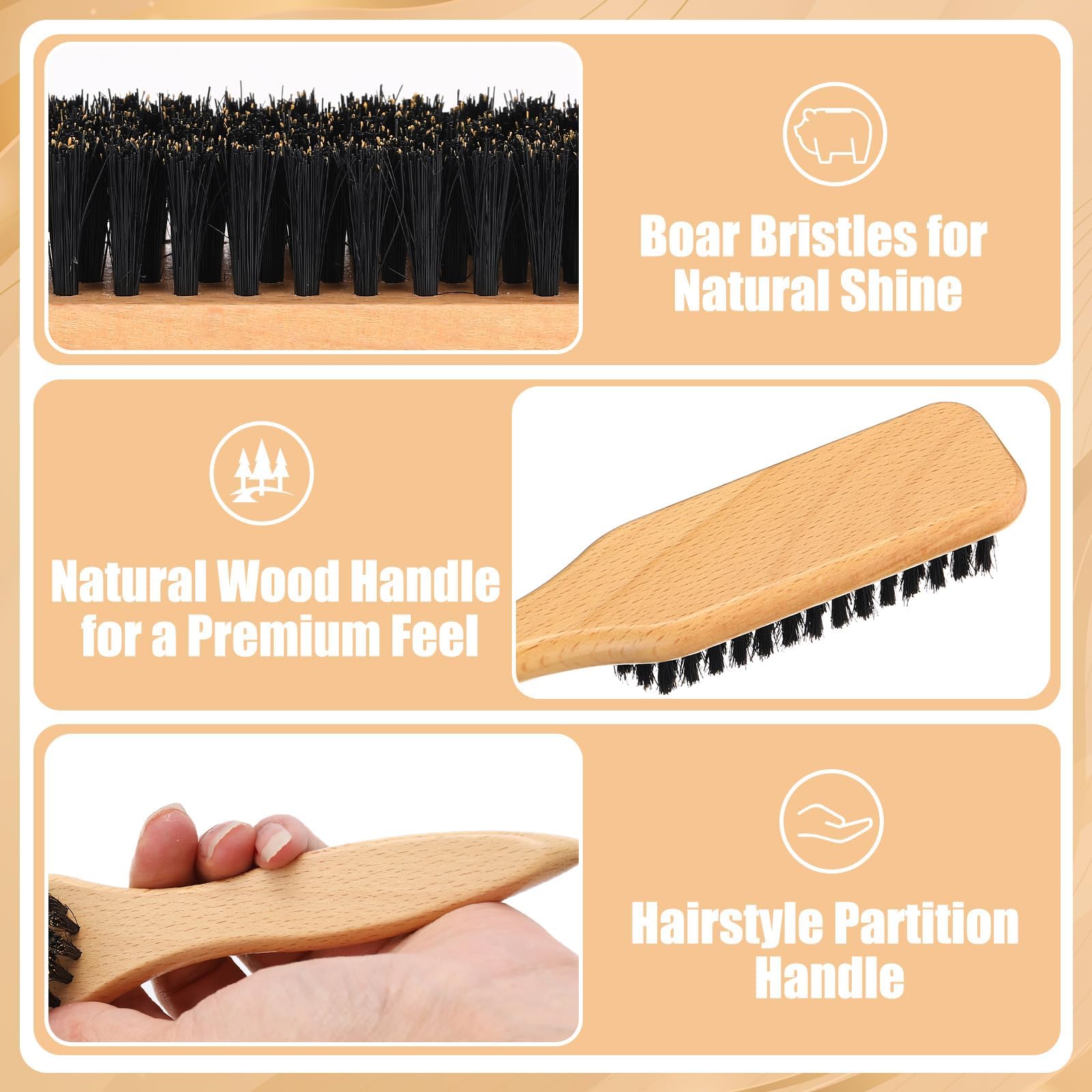 Medium edge comb helps tidy at the temples with precision.
