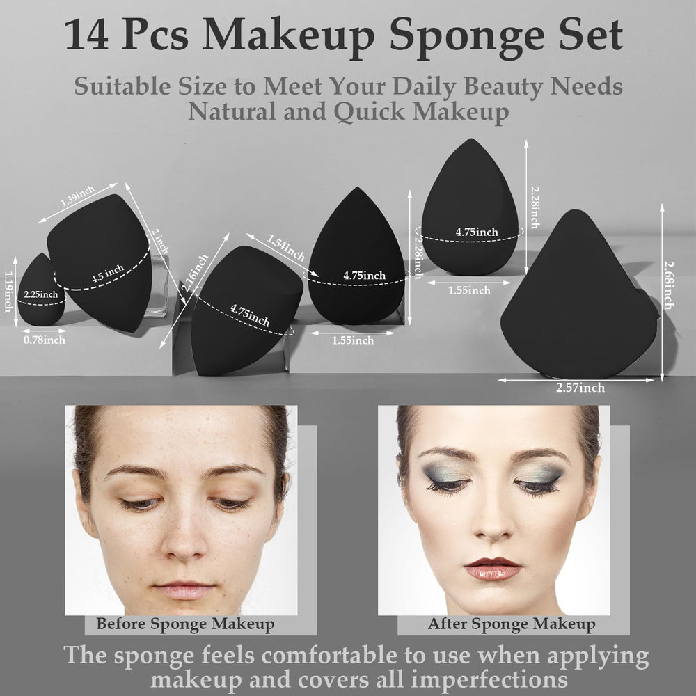 Auroray memory foam sponges latex-free resilient for smooth liquid and cream makeup
