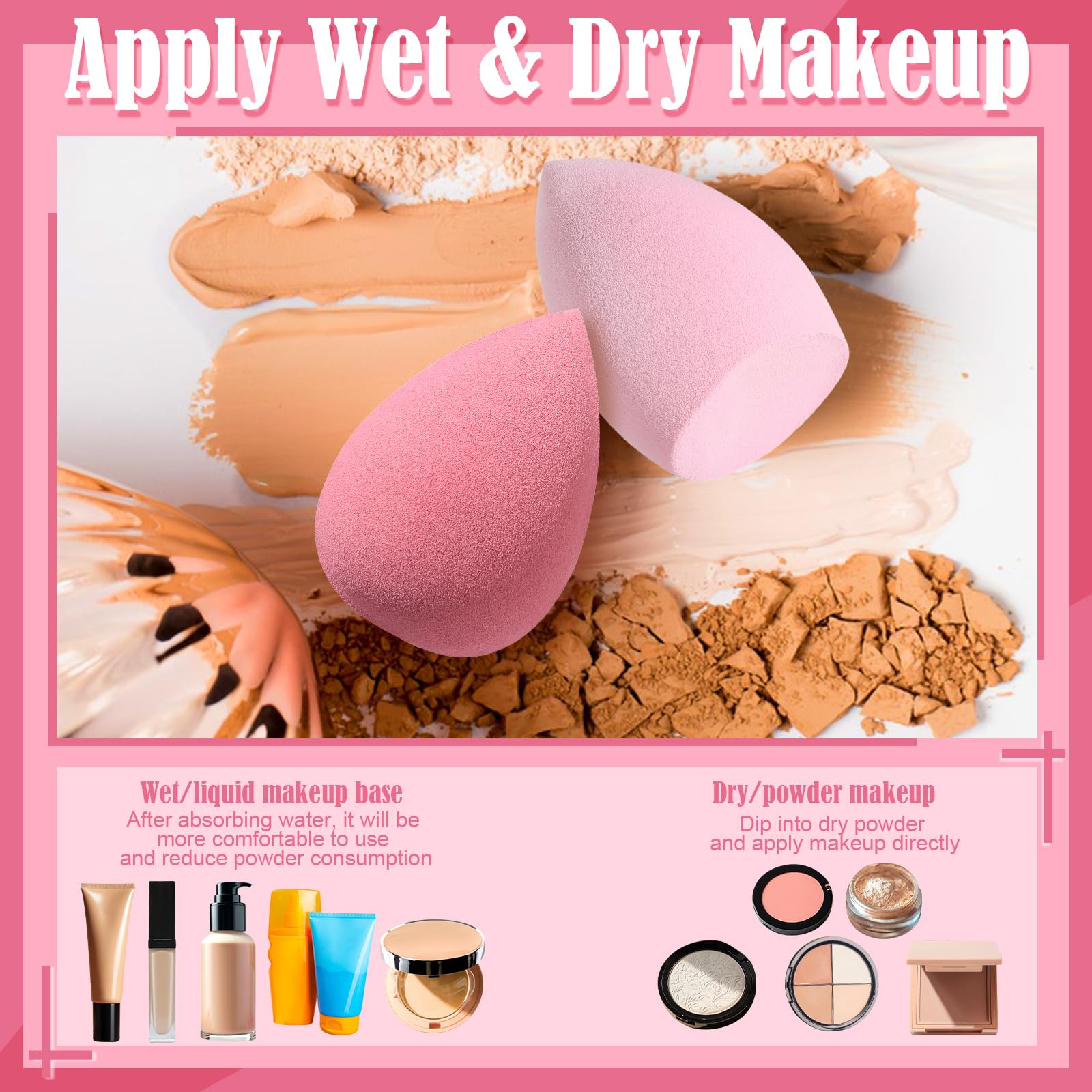 Auroray small triangle powder puffs for targeted touch ups