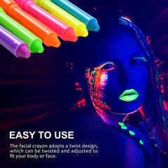 Ausbond pintura corporal fluorescente que brilla bajo luz UV.