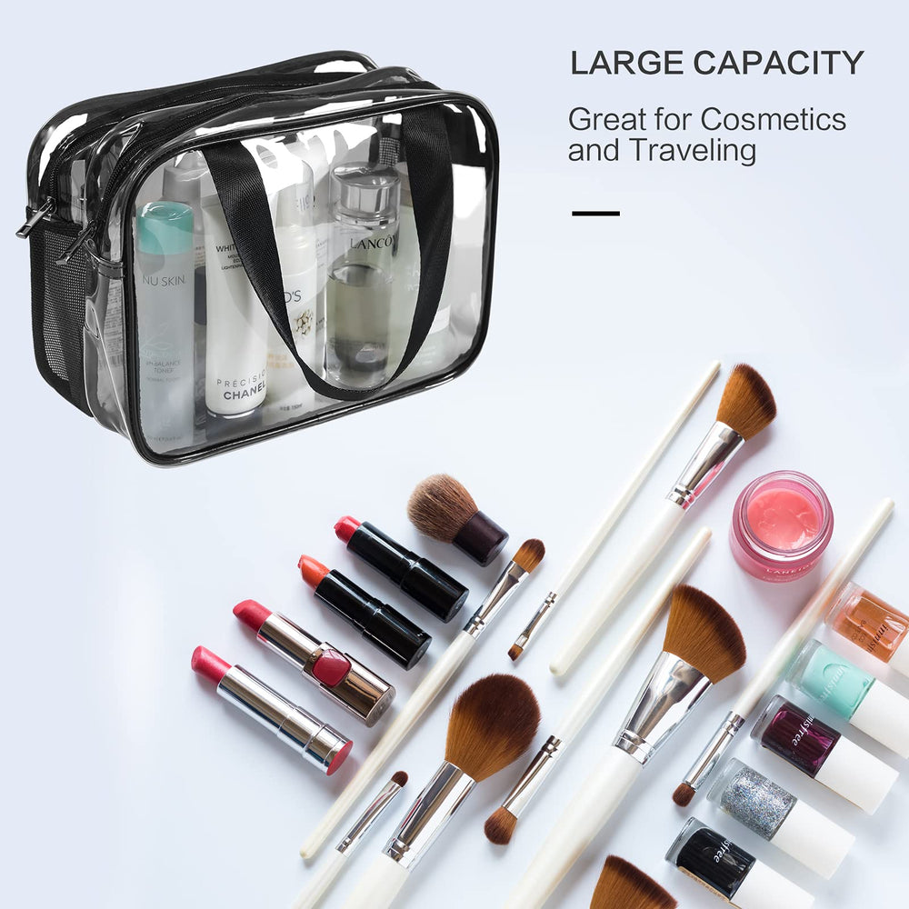 Auseibeely Clear Toiletry Bag shows large capacity for family travel