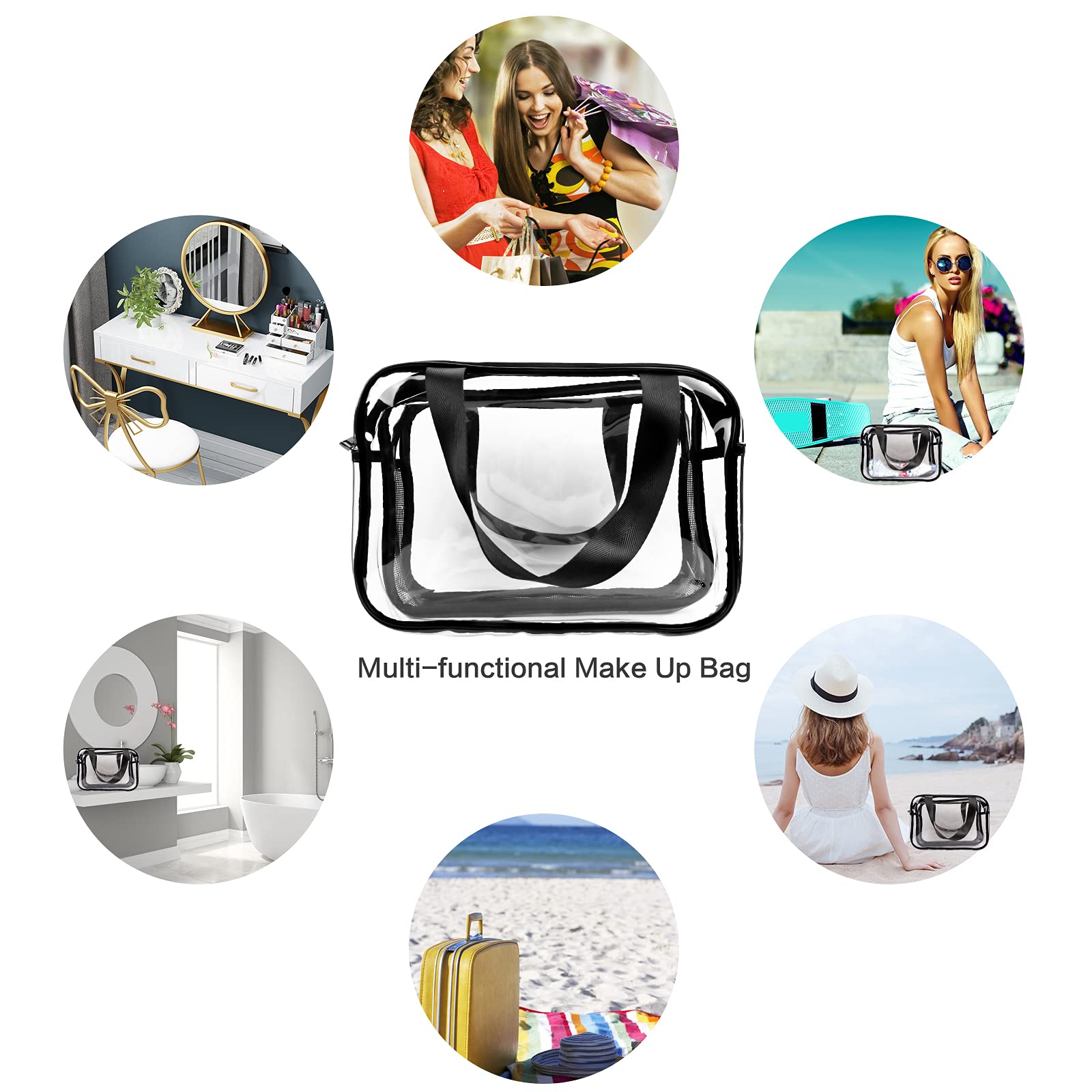 Auseibeely Clear Toiletry Bag ideal for travel, gym, or gifting
