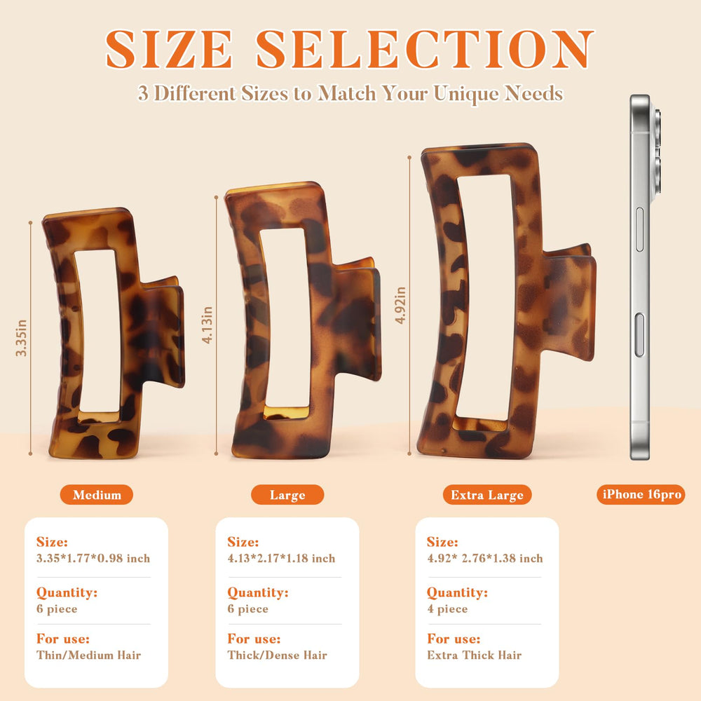 Auseibeely medium-large clips tame thick and thin hair variants.