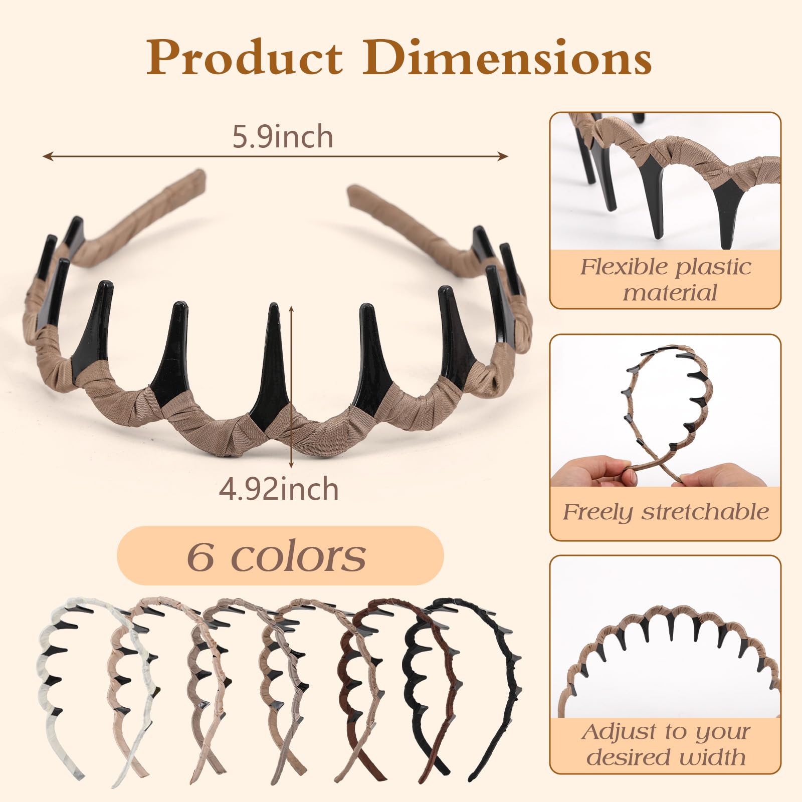 Auseibeely diadema zigzag en dos estilos para cambiar el cabello sin esfuerzo