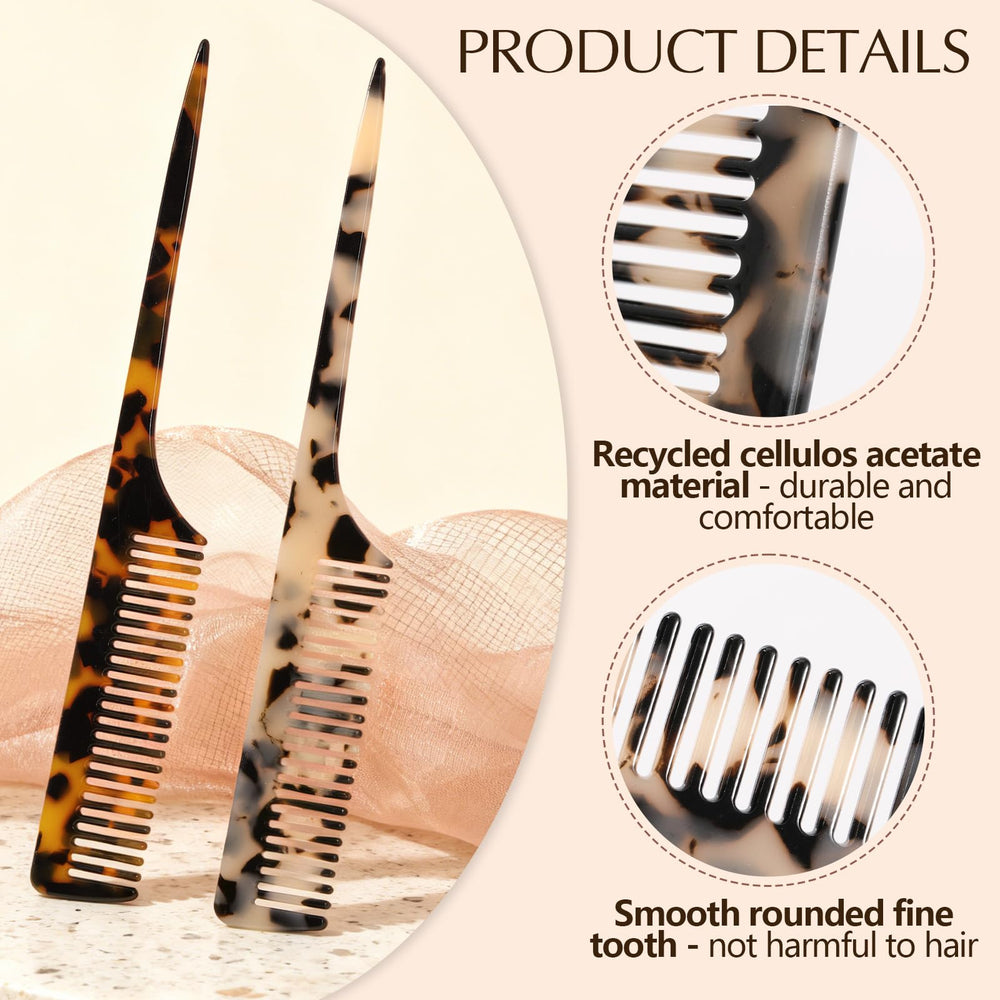 Auseibeely rat tail comb in ivory pattern highlights clean lines for braids and updos