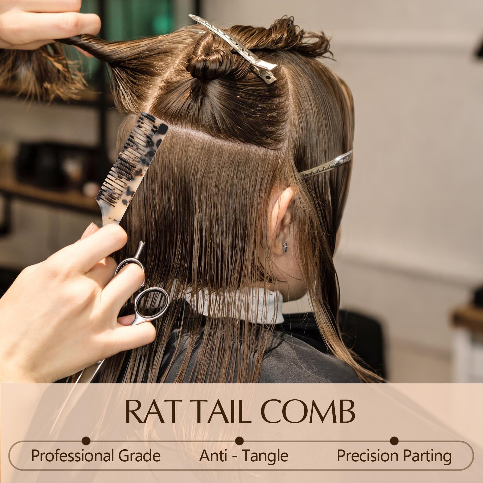 Auseibeely rat tail comb travel-friendly compact size fits small handbags