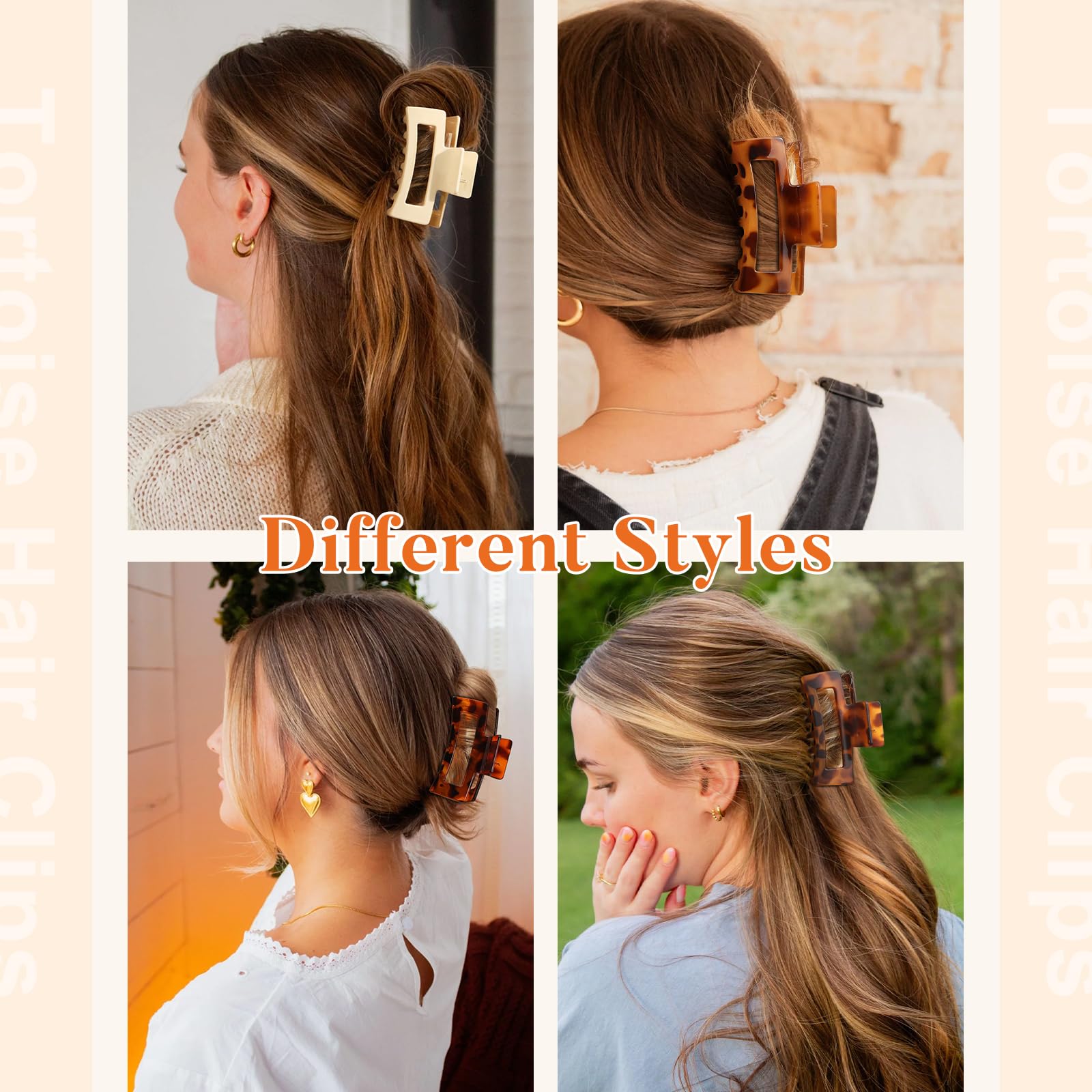 Auseibeely rectangle hair clip grips securely during workouts.