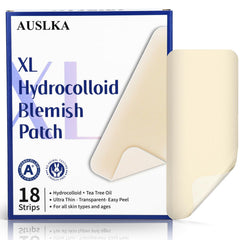 AUSLKA packaging with large blemish patches for discreet care.