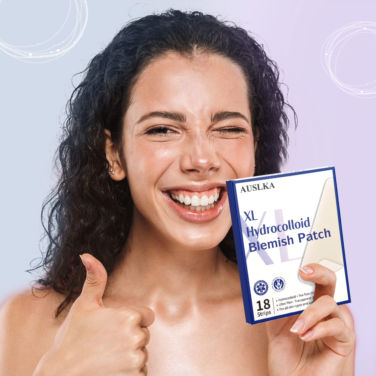 AUSLKA night-use patch applied before bed on blemish.