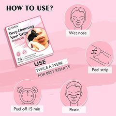 AUSLKA nose strip placed on the nose to treat pores.