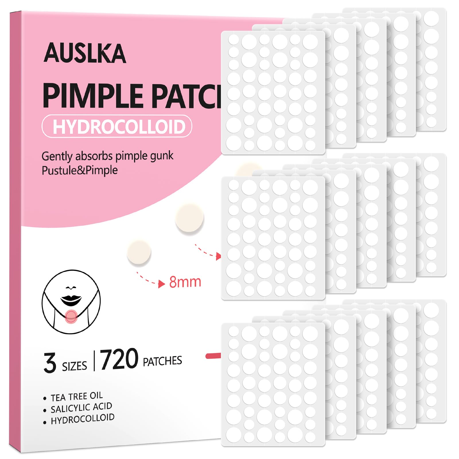 AUSLKA pimple patch bulk pack for daily zit care