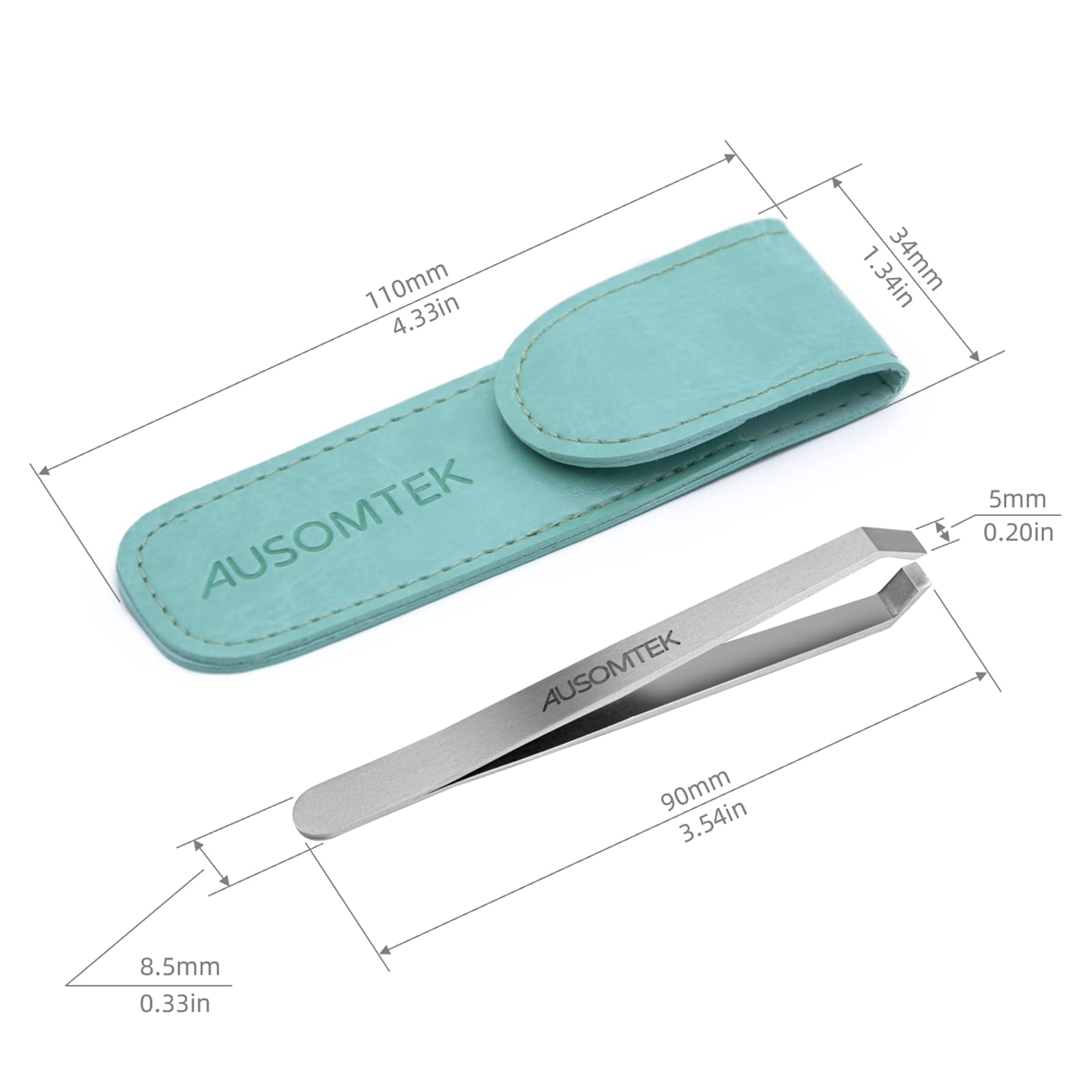Ausomtek cyan PU case adds portable protection for travel grooming.